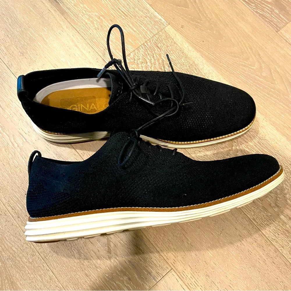Cole Haan Original Grand Stitchlite Wingtip Oxford Shoes, Black Sz 13M